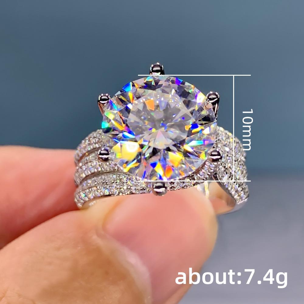 Internet Celebrity Classic Six-Claw Luxury Group Ring, Popular Female Ring