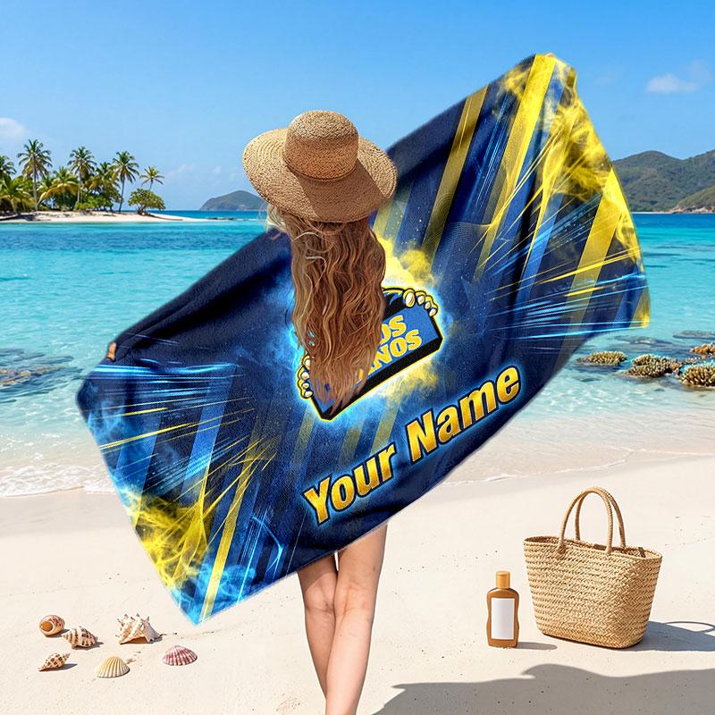 Leeds Rhinos Personalisiertes Namens-Text-Strandtuch, Weiches Saugfähiges Handtuch Strand Pool Reise Persönliches Geschenk
