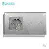BSEED 1/2/3Gang Touch Light Switches 1/2/3Way Stair Sensor Switches For Hallway Corridor With Socket EU Standard Glass Panels