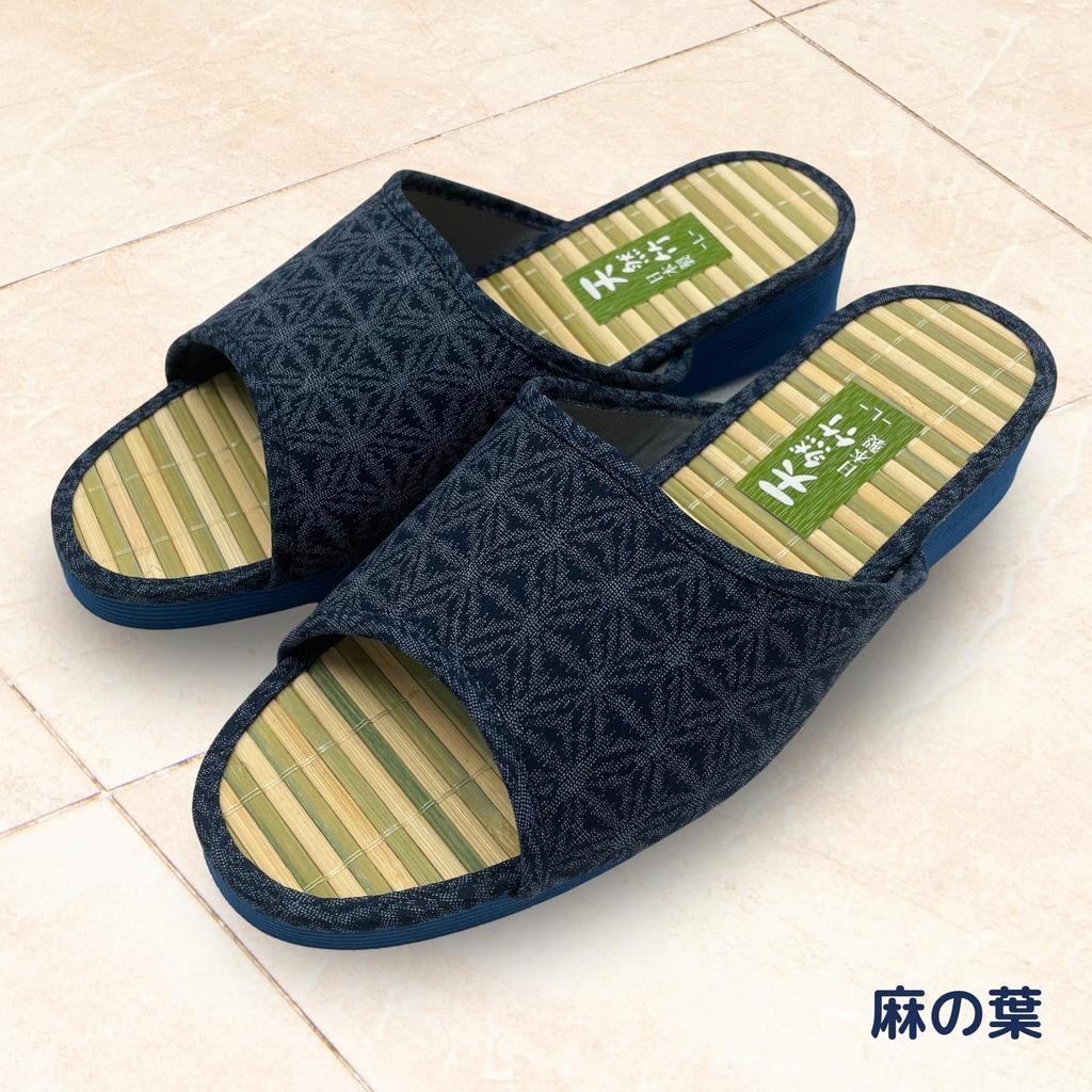 Edoten Shigi Hep Sandals, Bamboo-topped, Made In Japan, Lightweight Sponge Sole, Men's, Asanoha Pattern, Size M, 25cm-25.5cm