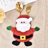 Creative Cartoon Christmas Dining Table Knife Fork Cover Hotel Tableware Decorations Santa Claus Snowman Reindeer Storage Bag