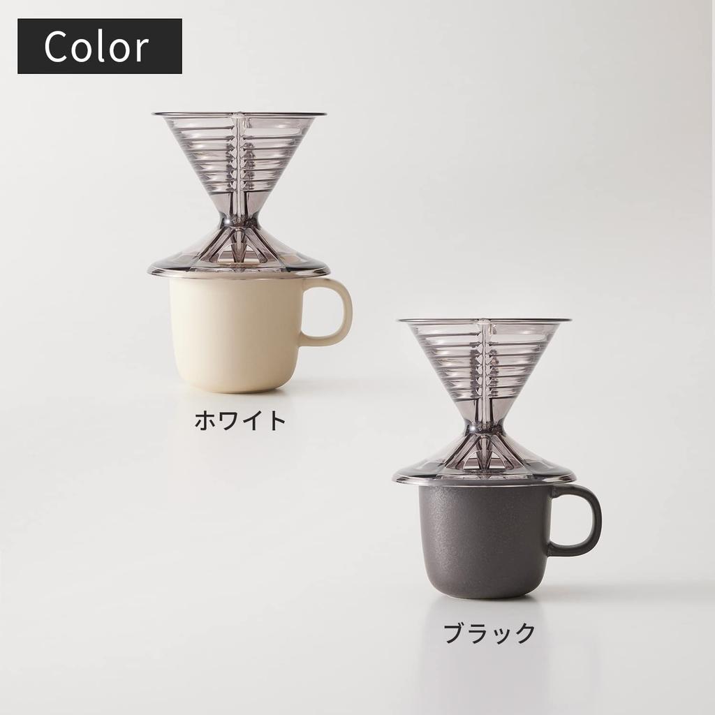 Marna Zestaw Dripper i Kubek Filiżanka do Kawy Gotowa do K767BK (1-2 filiżanki/130ml/Czarny) (z ulotką)