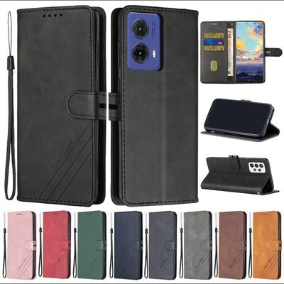 Leather Flip Case On For Coque Motorola Moto G84 G85 G75 G55 G35 G15 G05 G54 G34 G24 G14 G04 G13 G53 G73 Magnetic Wallet Cover