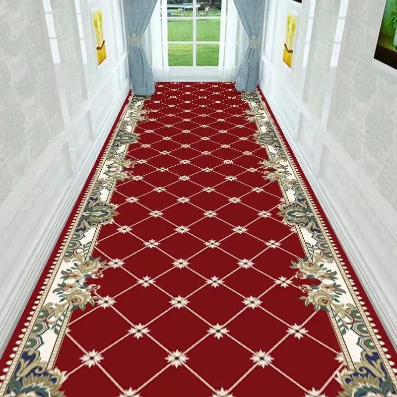 

Розкішна європейська довга килимова доріжка для коридору, класична прикраса готельного холу, домашній прохід, нековзний довгий килимок, килим для доріжки, можна прати 100*200cm