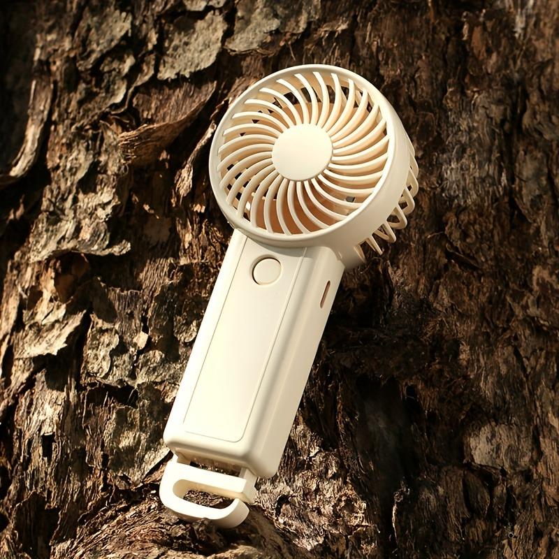 3-Speed Portable Handheld Fan - USB Rechargeable, Lightweight Wearable Design, Button Control for Indoor & Outdoor Use