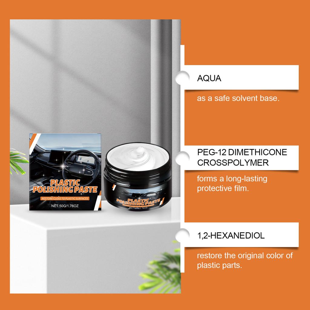 Plastic Parts Refurbishing Paste, Car Interior And Exterior Restoration, Suitable For Maintenance Of Multiple Materials.