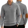 Men's Patterned Pullover Sweatshirt, Lapel Single Breasted Slim Fit Top with Welt Pockets