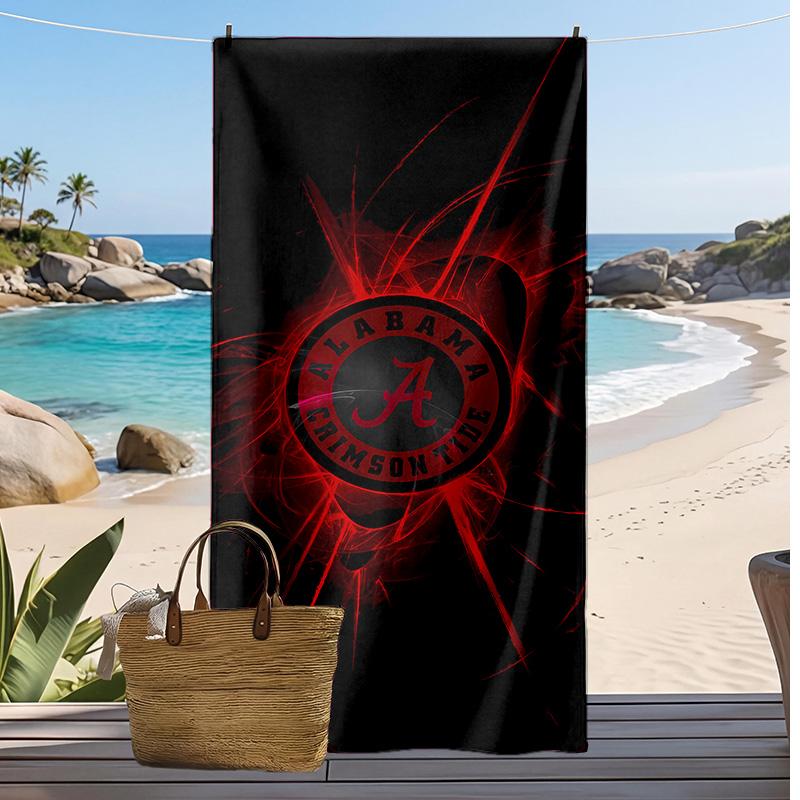 alabama crimson tide Printed Beach Towel Quick Dry Soft TowelPortable Large Rectangular Beach Blanket for Travel Swimming Pool