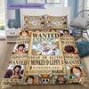 One Piece Poster Pattern Bedding Quilt Set Quilt Cover Pillowcase Home Birthday Gift(1 * Duvet Cover + 2 * Pillowcase, Without Core)