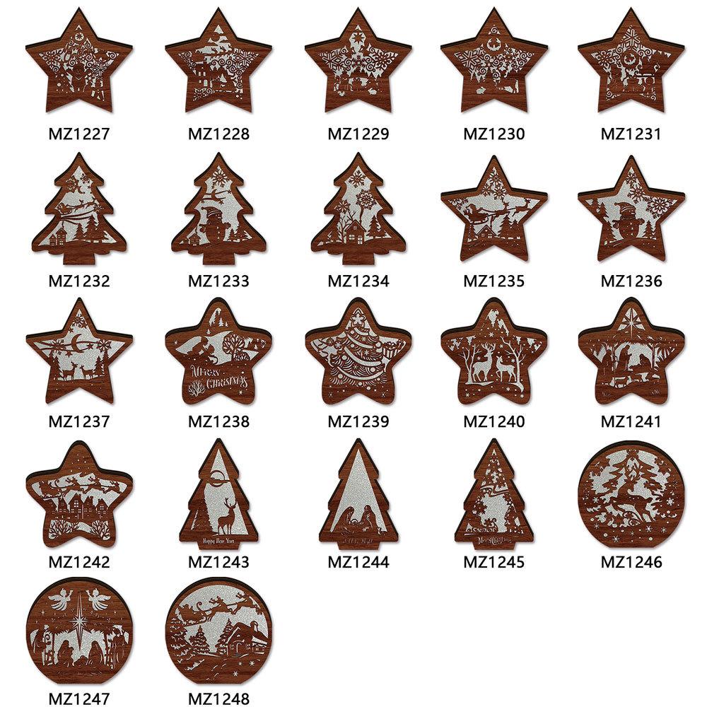 Christmas Festival LED Star Night Light: Glowing Wooden Ornament for Creative Desktop Decoration