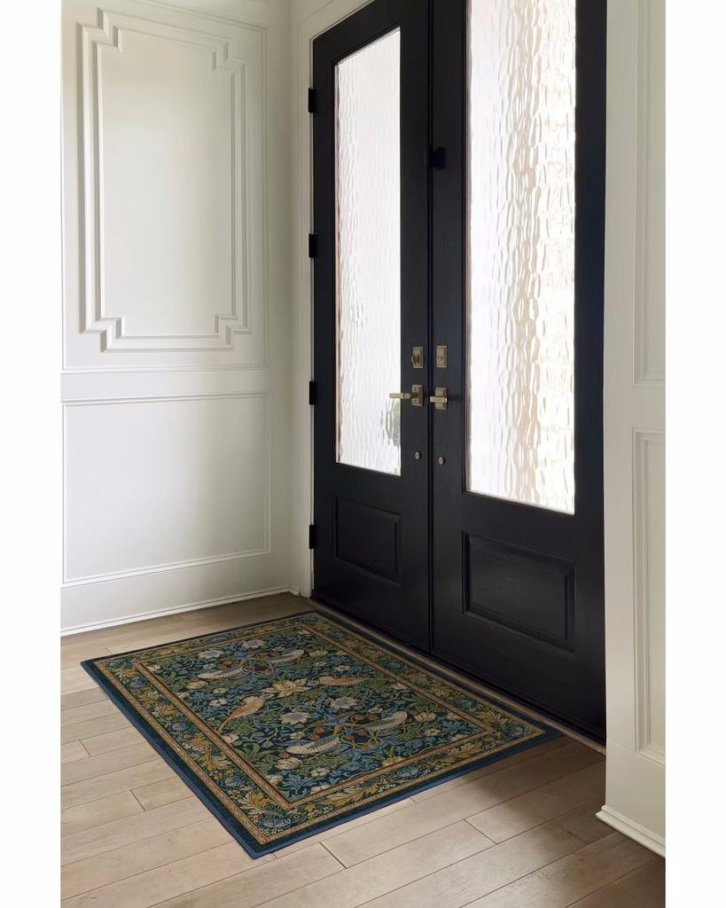 William Morris Strawberry Thief Stein Gold Teppich Klassisches Design Strukturierter Wohnzimmerteppich Kunst Heimdekor Teppich Erdbeerdieb Teppich