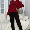 Women's Autumn European & American Home Wear Pajama Set: Long-Sleeve Letter Top & Long Pants Casual Two-Piece
