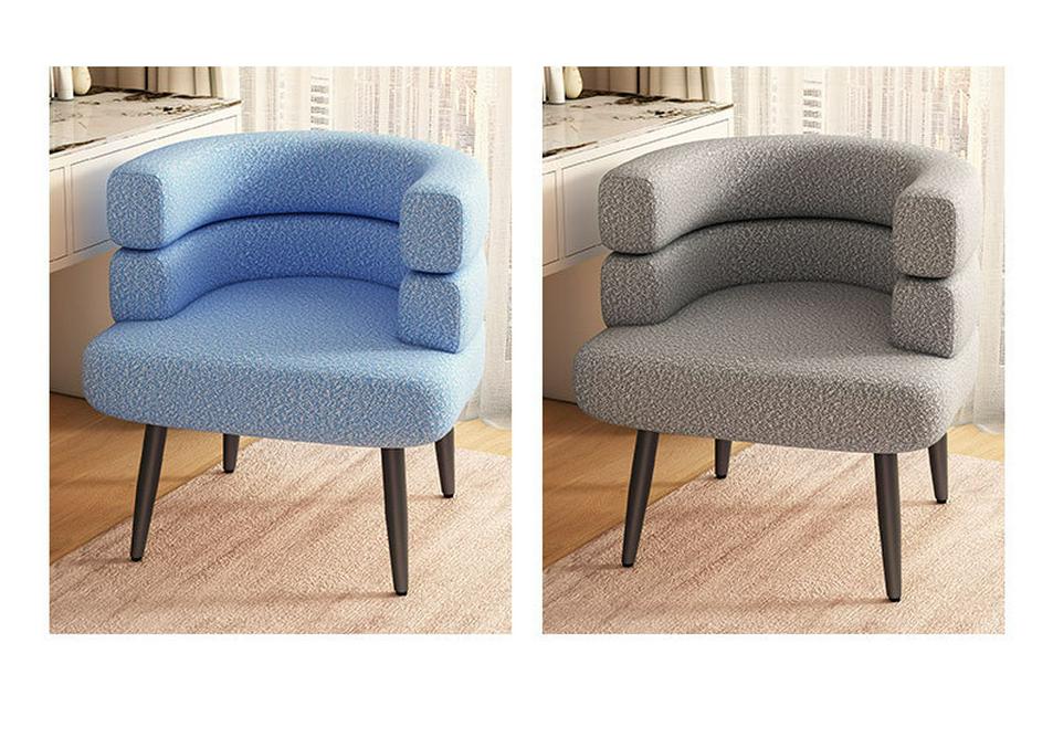 Nordic Minimalist Lambswool Single Sofa Chair with Solid Wood Frame