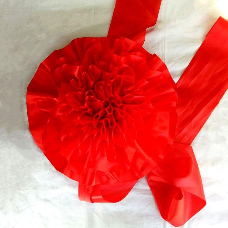 Ceremonial Floral Decoration Set for Weddings and Festivals - Includes Car Flowers, Ribbon Cutting, and Float Decorations.