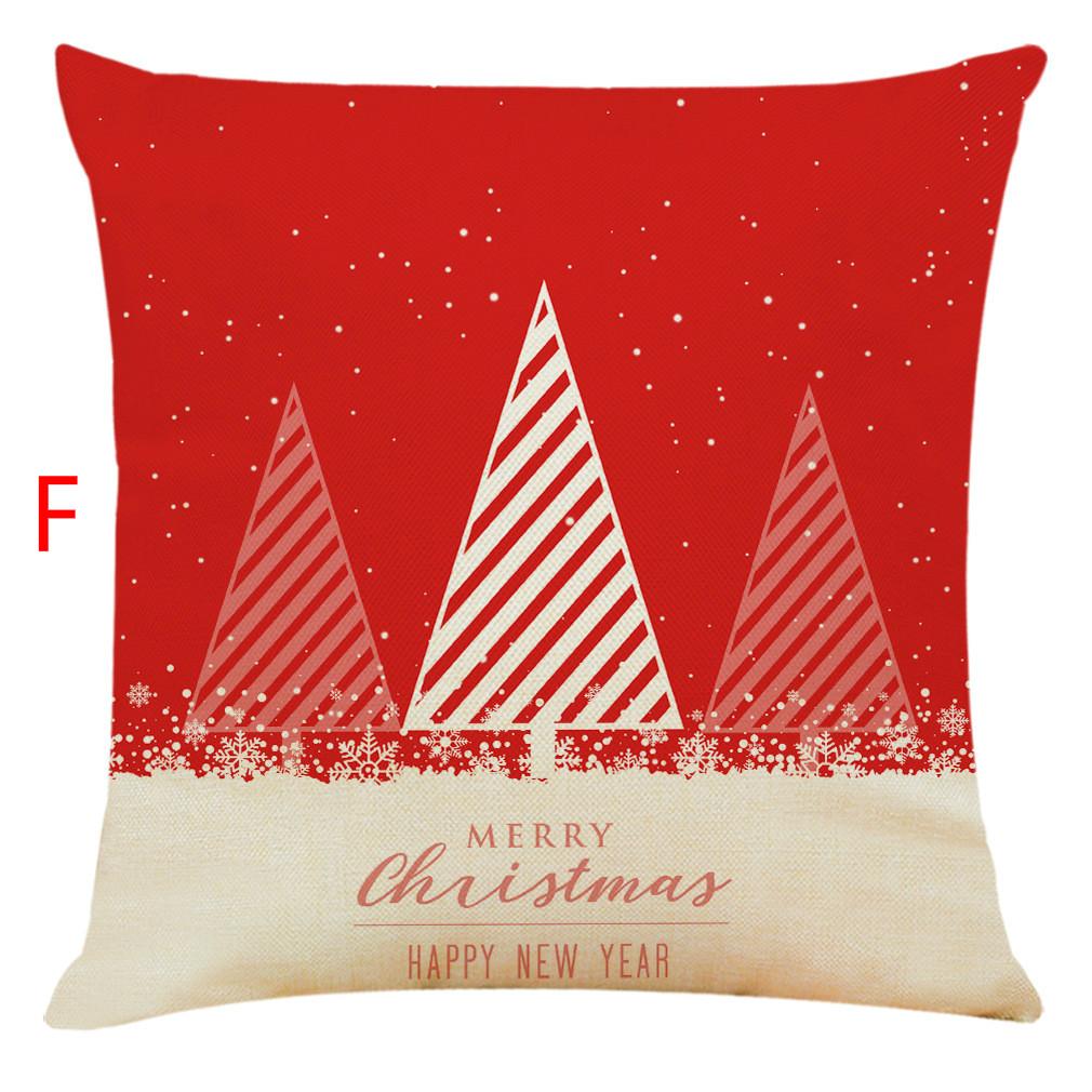 Christmas Pillow Cover Cotton Linen Cushion Cover Home Decoration Sofa Pillow Cover 45 * 45cm