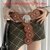 Metal Hollow Out Belts Wide Metal Buckle Belts Casual Round Buckle Belts  Waist Accessories