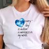 Autism Awareness Heart Puzzle Graphic Cotton TShirt Supportive Unisex Crew Neck Outdoors High Quality Cotton Shortsleev Tees