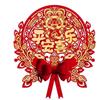 Traditional New Year Lucky Character Stickers Red Door Couplet Ornaments  Window Decoration