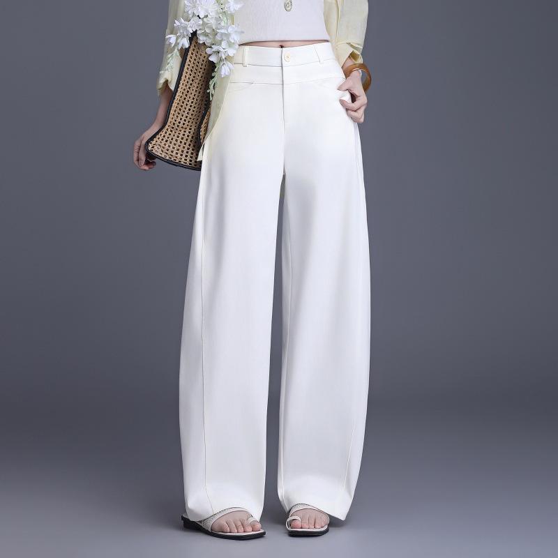 

High Waist Straight Leg Scissor Pants for Women - Spring 2026, Slimming Drape, Casual. 30 белый