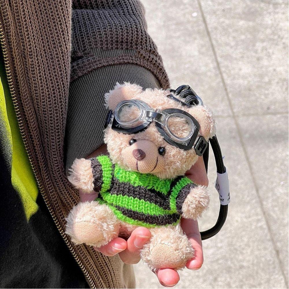 Key Chain Plush Key Ring Bag Pendant Pilot Bear Keychain Lovely   Couple Kids