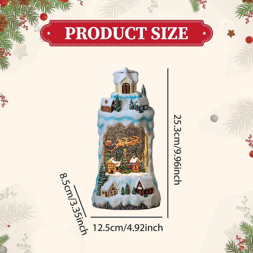 Christmas Snow Globe Decoration Lighted Santa Musical Box Night Lamp for