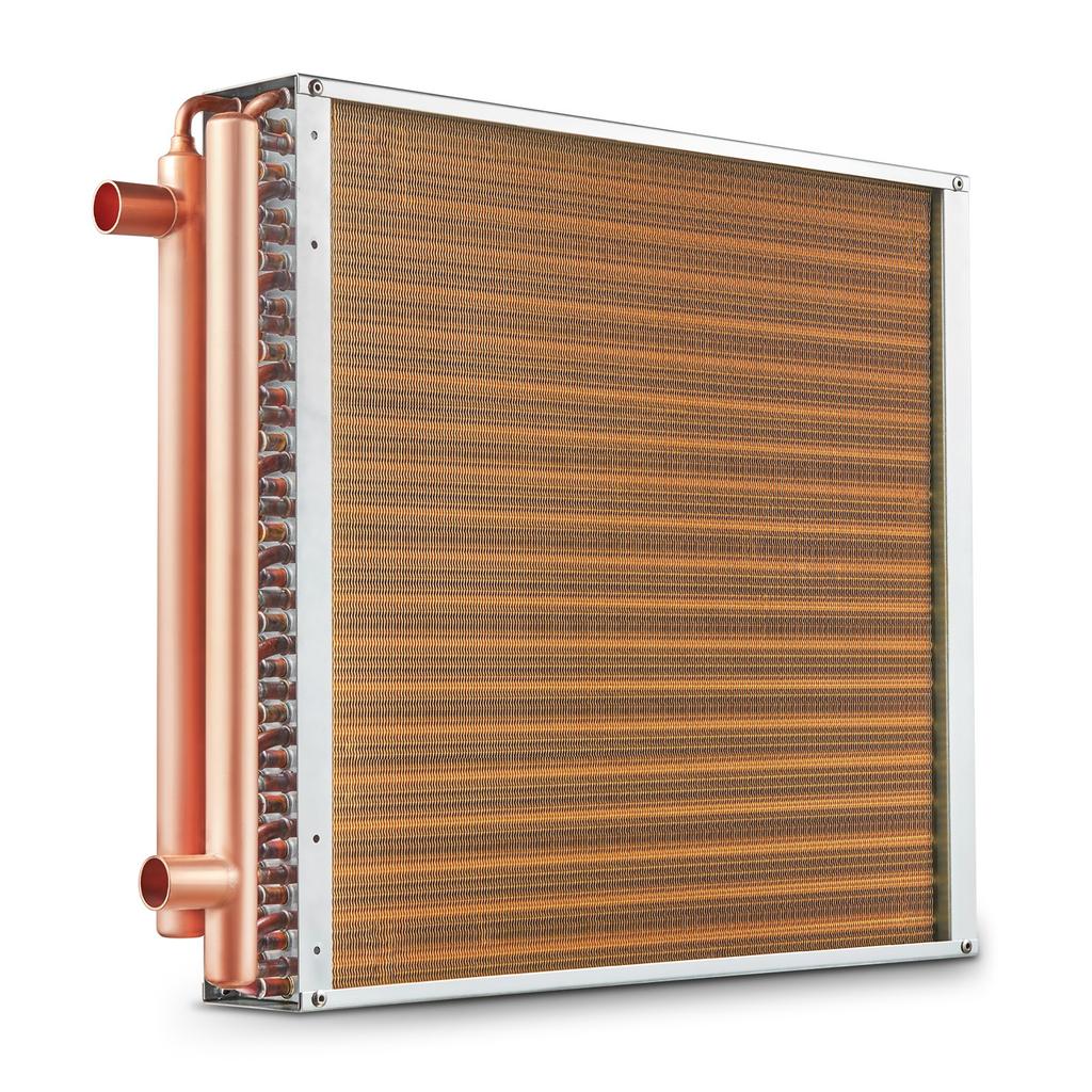 VEVOR 20"x 20"/50.8 X 50.8 Cm Heat Exchanger Water To Air 3-Row 3/8"/ 1 Cm Copper Ports 242 Fins