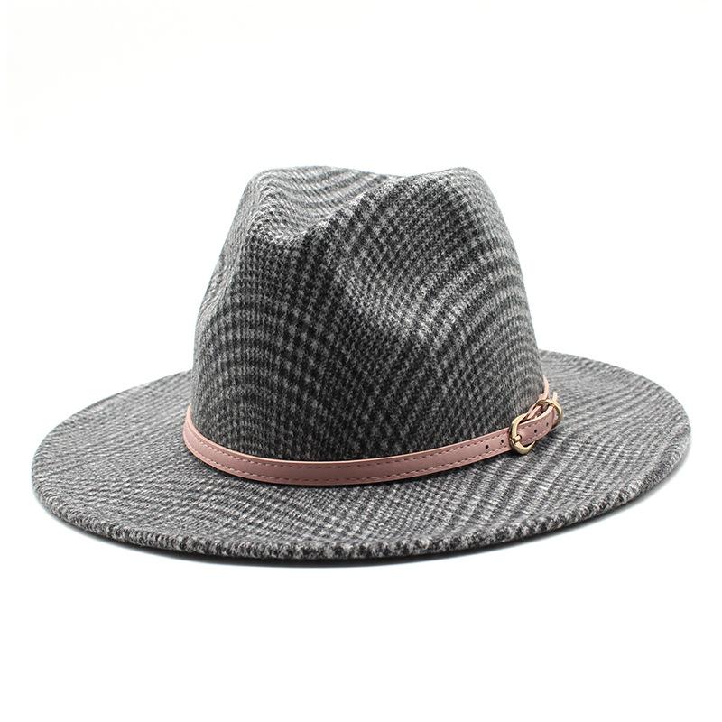 Шерстяная фетровая шляпа Овца 2020 Шерстяная цилиндр Джазовая шляпа Повседневная фетровая шляпа Джазовая шляпа Мужчины и женщины M（56-58cm）