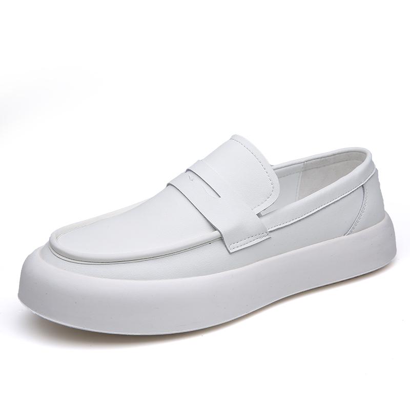 Fashion 2025 Men's Eco-Friendly Leather Casual Shoes New Fashion Streetwear Sneakers Non-Slip Sole & Memory Foam Insole for Daily Wear