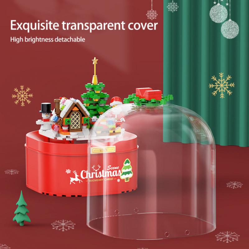 Christmas Decoration Music Box Merry Christmas Music Theme Floating Snow Light Santa Claus Snowman Music Box Xmas Birthday Gift