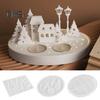 3Pcs Silicone Mold House Resin Casting Mold Easter Candle Making Mold DIY Home Decorate Mold with Tree for Candlestick Plaster Epoxy Soap Making