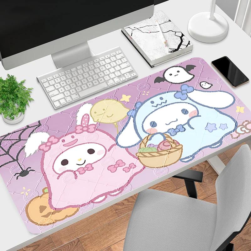 1Pc Ghostly Friends Halloween Gaming Mouse Pad Keyboard Desk Mat Non-slip Rubber Lock Edge Waterproof Computer Mousepad for Office Home Decor K1764