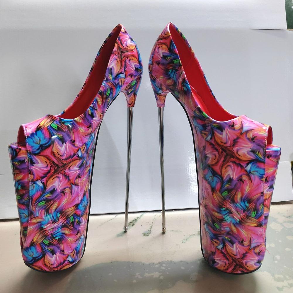 Sexy Damenschuhe Sommersandalen Stiletto 20CM Plateau Pole Dance Schuhe Runde Zehen Peep Toe Plus Size