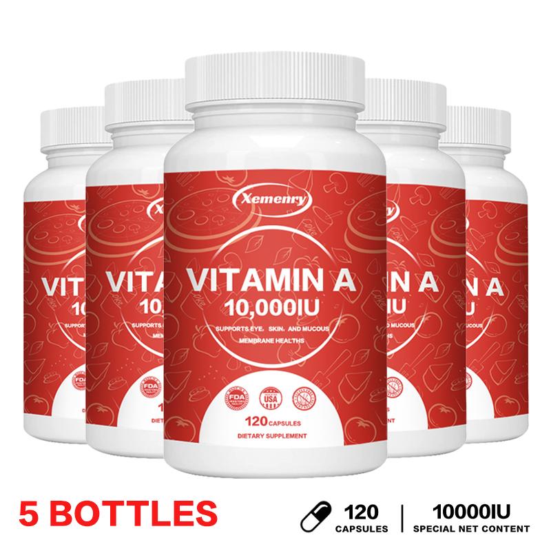 Vitamin A Capsules, 10,000 IU Per Serving, Immune System Multivitamin, Dietary Supplement, Suitable for Adults.