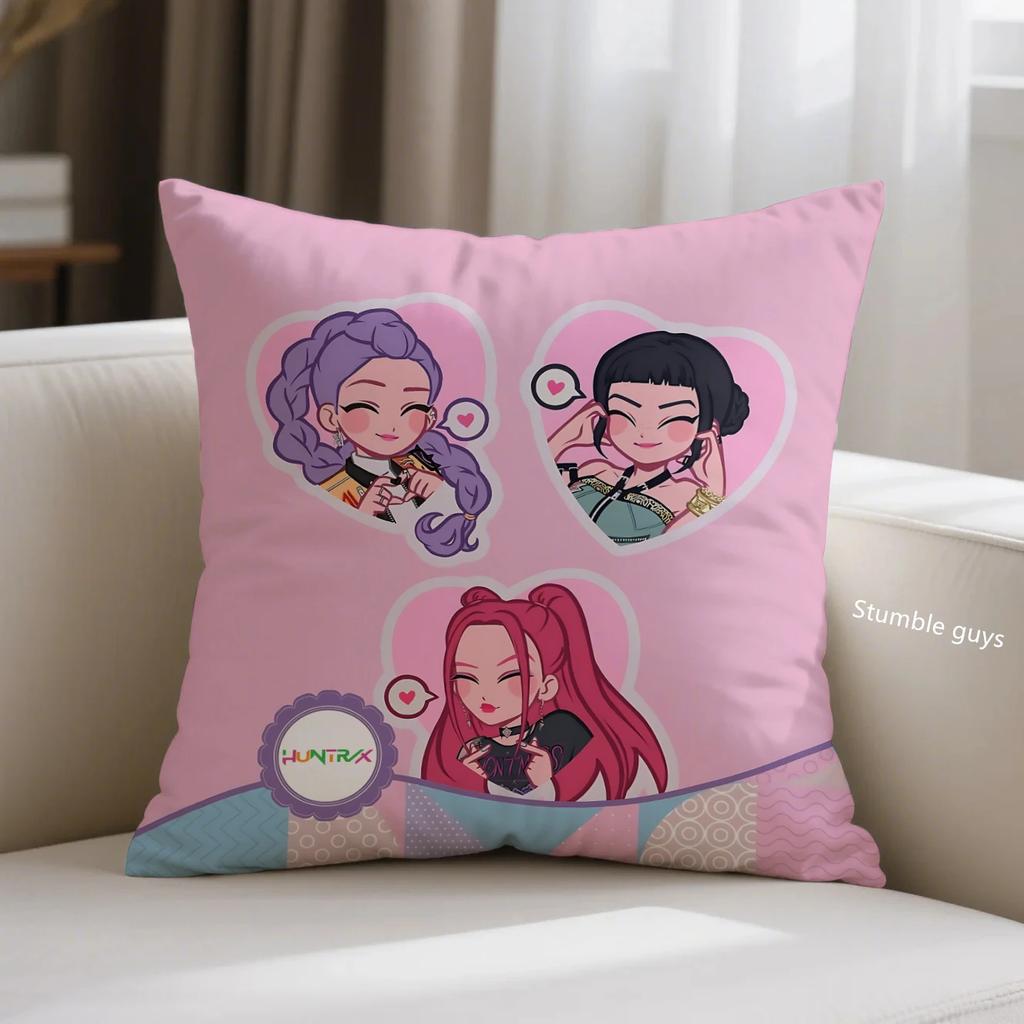 Cuscino per divano Anime Demon Hunters Copricuscino Kpop Morbido