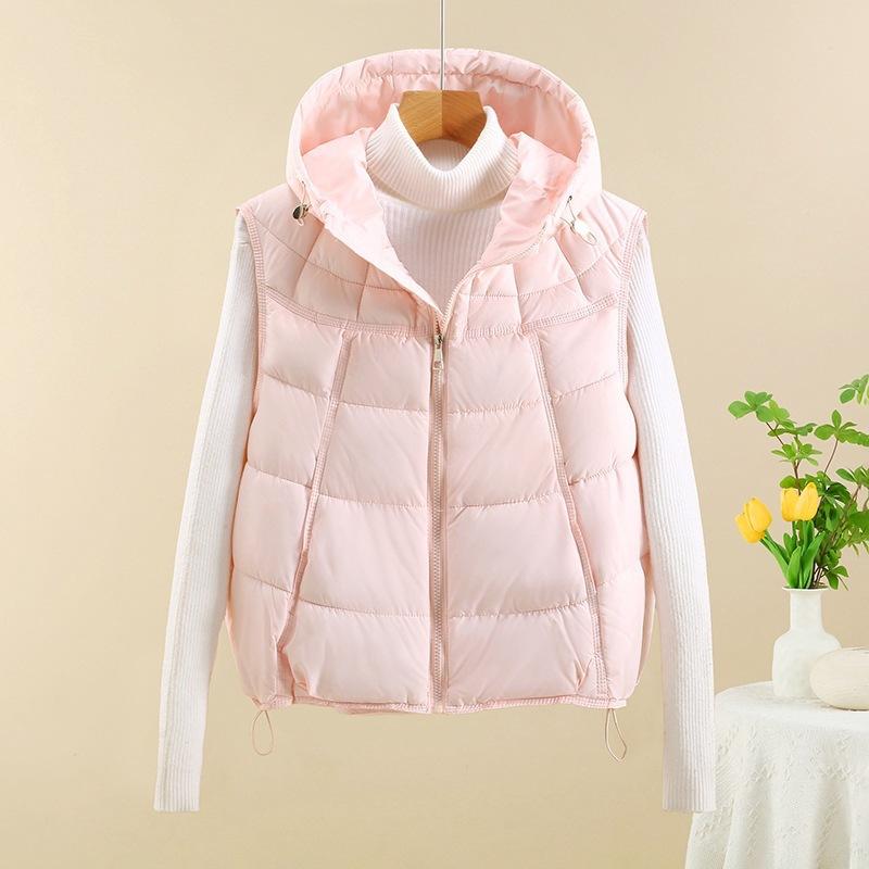 Down cotton vest autumn and winter loose cotton jacket vest vest sleeveless vest warm cotton jacket short jacket