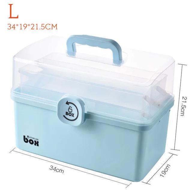 3-Tier Medicine Storage Box First Aid Kit Container Portable Plastic Medicine Storage Organizer Multipurpose Drug Distribution