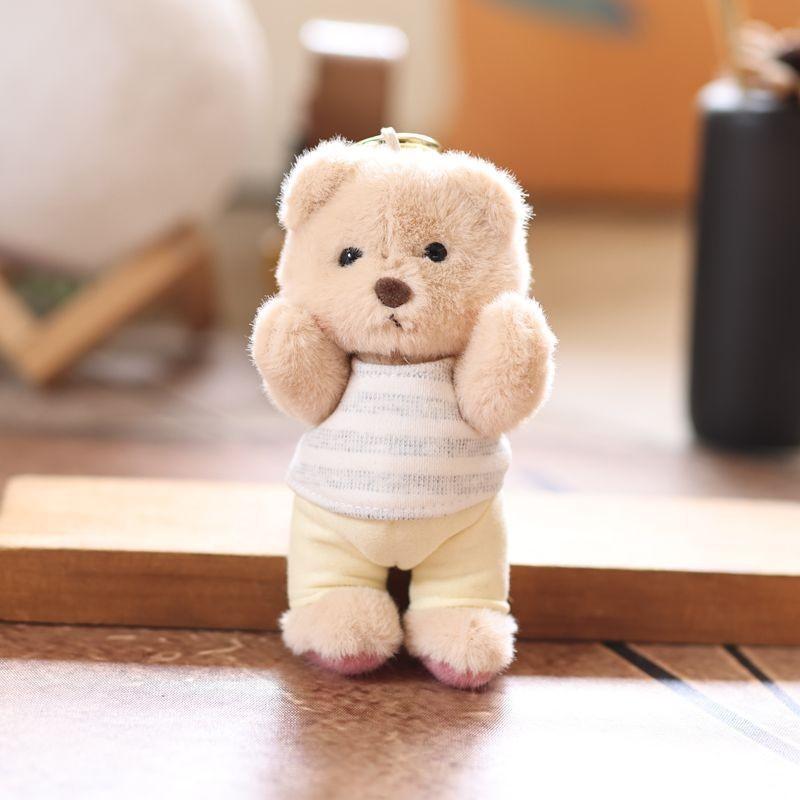 Plush Bear Keychain With Soft Short Pile Fabric For Kids And Teens