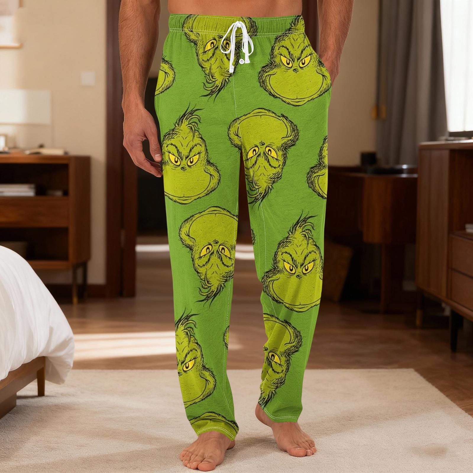 

Мужские повседневные брюки с однотонным вязанным узором и карманами для домашней пижамы L