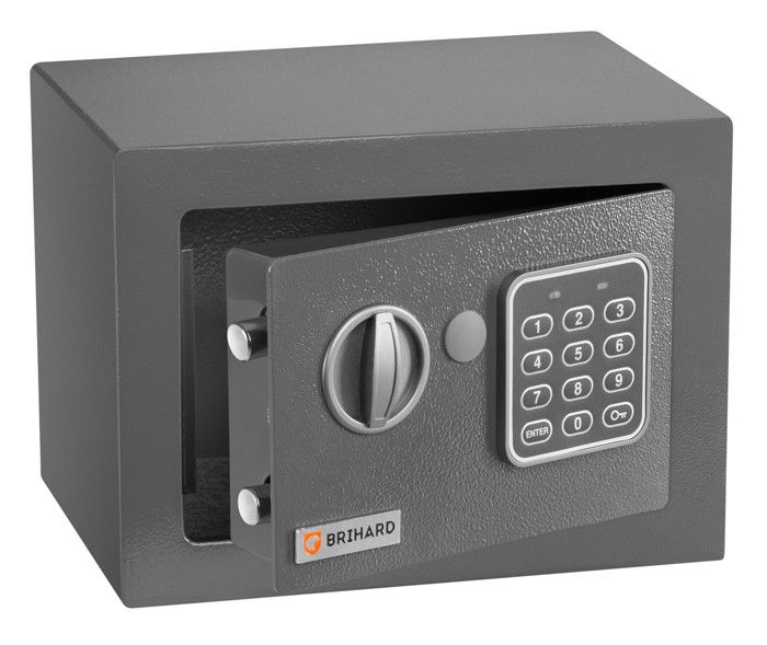 Coffre-fort maison BRIHARD à serrure électronique - 5,7L - Gris foncé