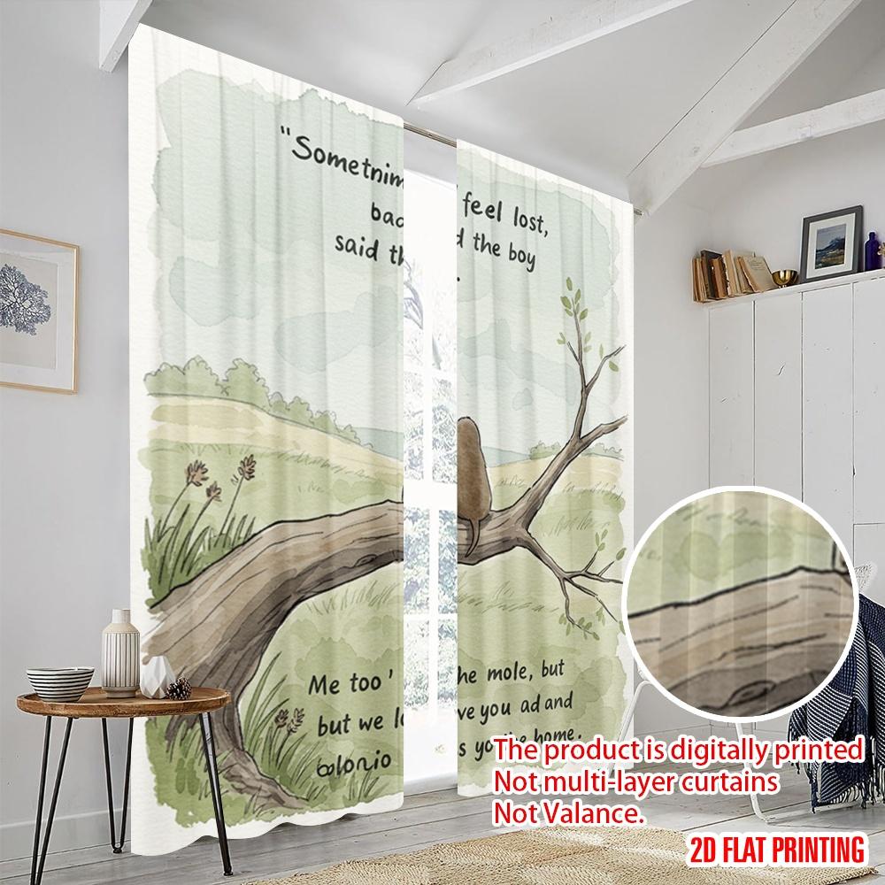 2 Stück 2D Flachdruck Vorhänge Maulwurf Liebe Zuhause Stoff Ohne Strom Geburtstagsfeier Verwendung für Fotoautomaten Geburtstage Hochzeiten