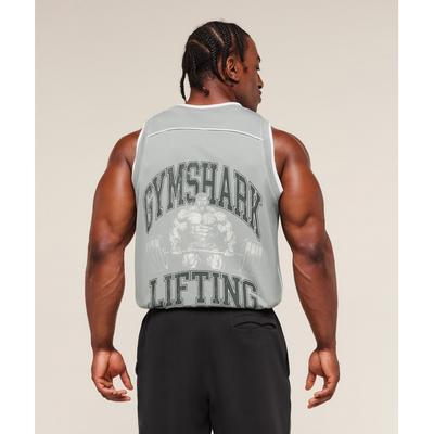 Graphic Basketball Mesh Tank Silver Grey A3b7m Gcb1