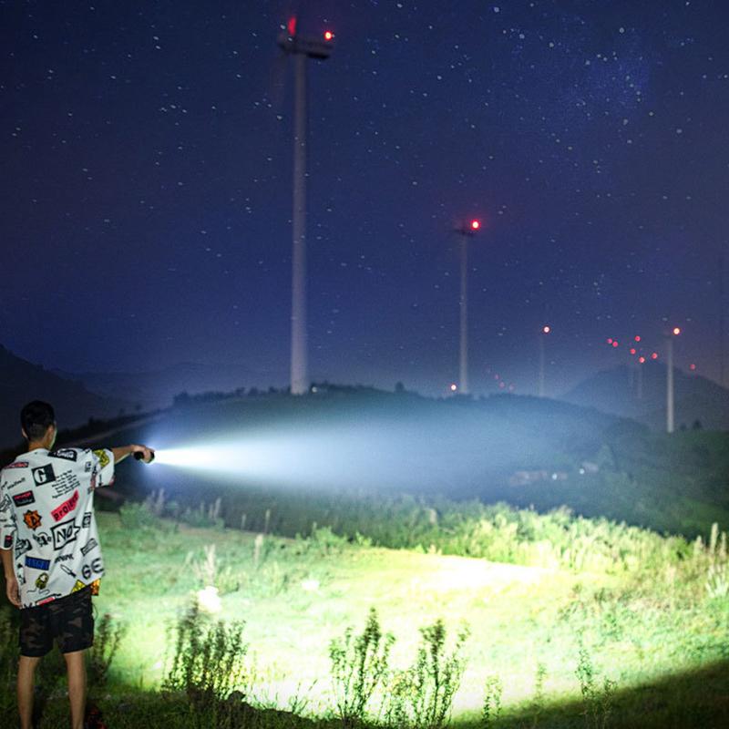 Portable rechargeable LED flashlight, high-power flashlight, zoom flashlight, suitable for outdoor camping, fishing, hiking, cold resistance