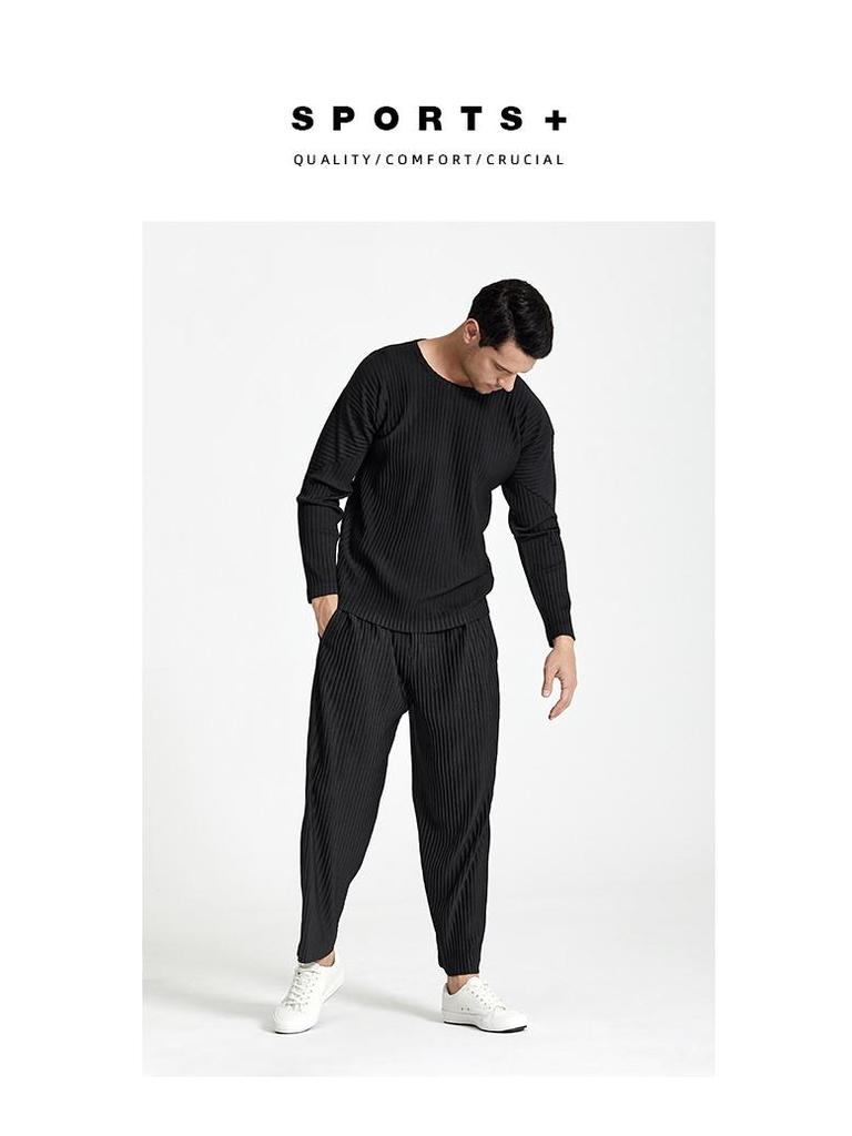 Men's Pleated Casual Pants - 2021 Summer Loose Fit, Plus Size, High Elastic, Straight Leg Trousers