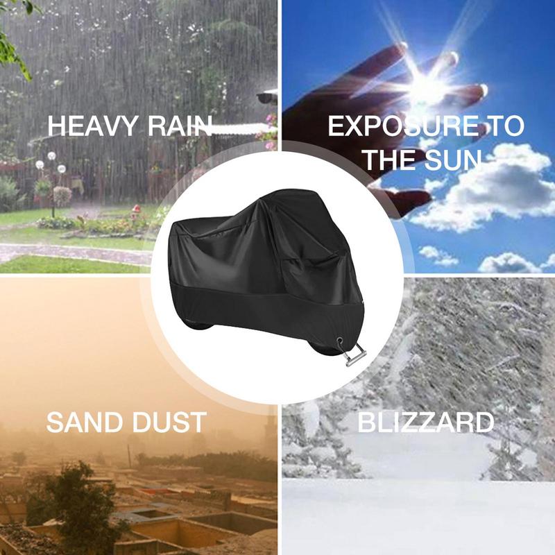 Motorcycle Cover All Season Universal Weather Resistant Waterproof Sun Outdoor Protection Durable Cover with Storage Bag