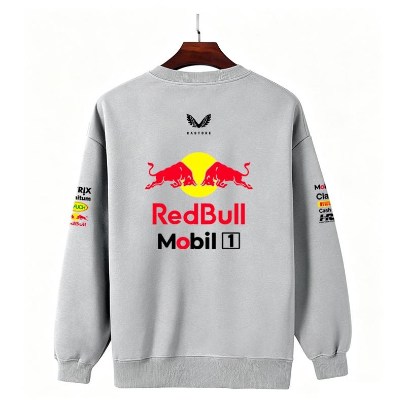 Men Women Thicken Autumn and Winter F1 Red Bull Racing Print Crewneck Sweatshirt Casual Loose Long Sleeve Pullover Sport Streetwear
