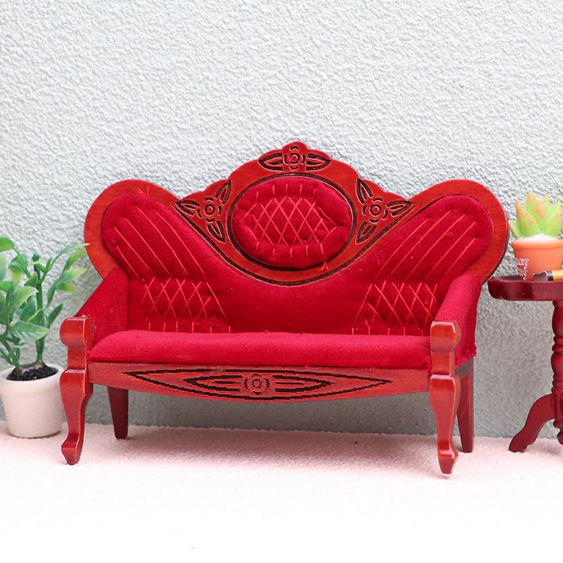 1:12 Dollhouse Miniature Retro Living Room Sofa Chair