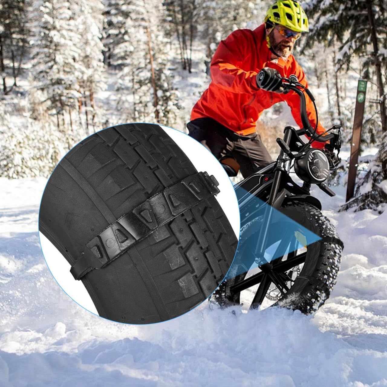 

OUNONA Motorcycle Tire Chains 20 Pcs Universal Anti-Slip Snow Chains Snow Cable for Motor Bike Tires for Winter Ice Traction and Safety
