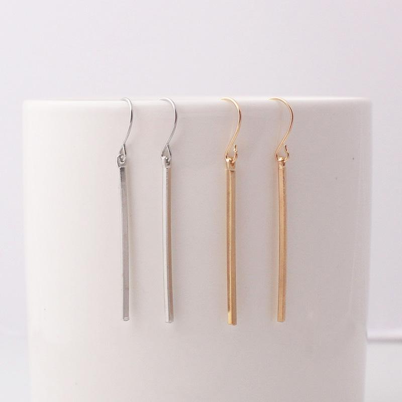 Gold Metal Women Hook Earrings Silver Dangle Earrings Female Small Earrings brincos oorbellen Simple Ear Jewelry