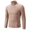 Herren Pullover Herbst/Winter 2024 Hoher Kragen Unifarben Lässig Gestrickt