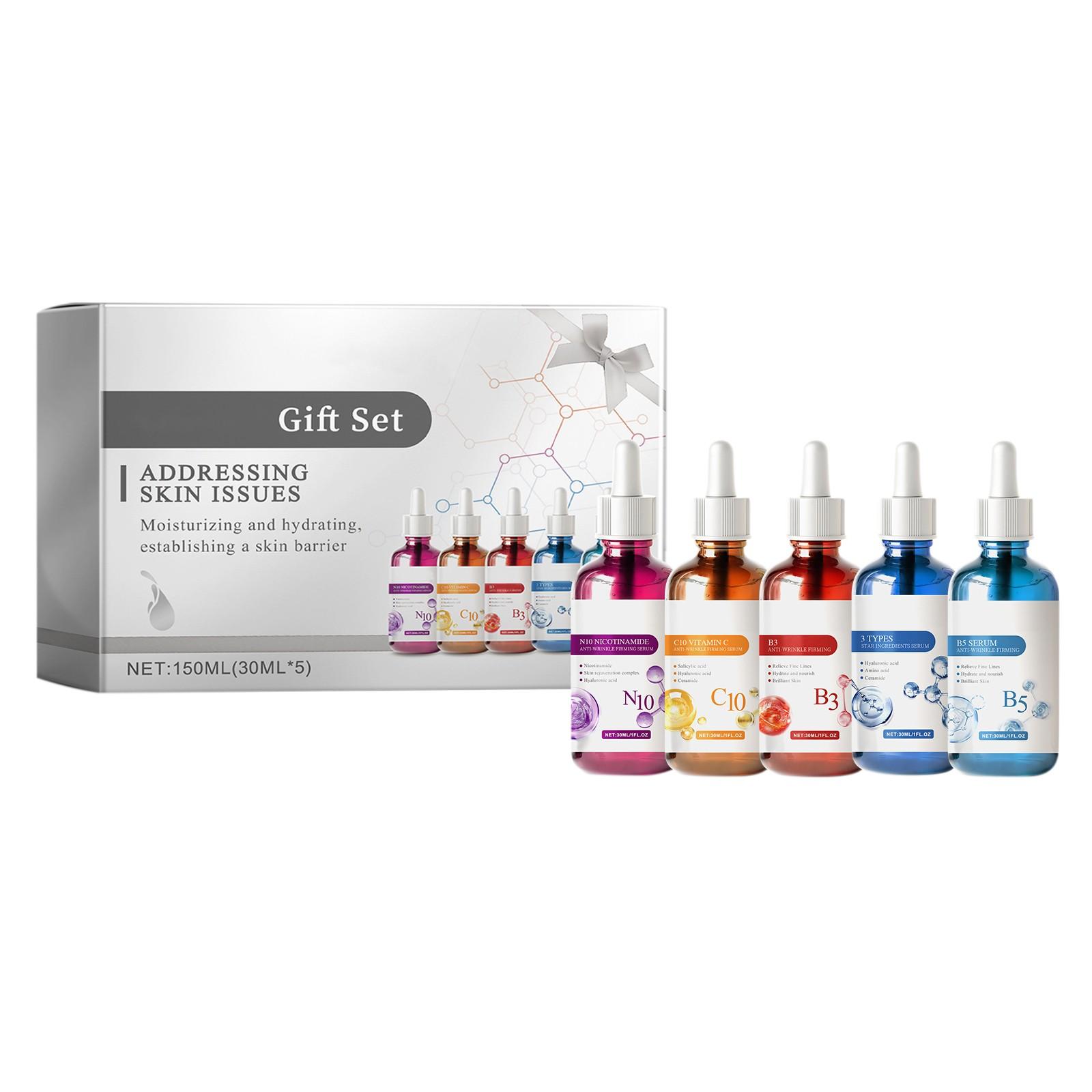 

Сыворотка для лица B5, сыворотка с ретинолом, увлажняющая, разглаживающая морщины сыворотка, идеальный подарочный набор сывороток для женщин всех возрастов, 30 мл*5 One Size белый
